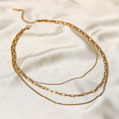 Titanium Steel Box Chain with Paperclip Detail – Tarnish-Free