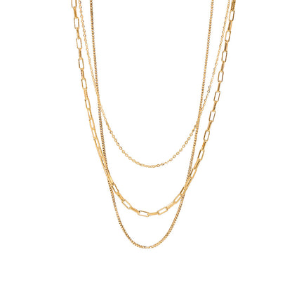 Titanium Steel Box Chain with Paperclip Detail – Tarnish-Free