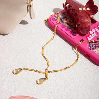 Sleek Teardrop Pendant Chain – Waterproof & Tarnish-Free