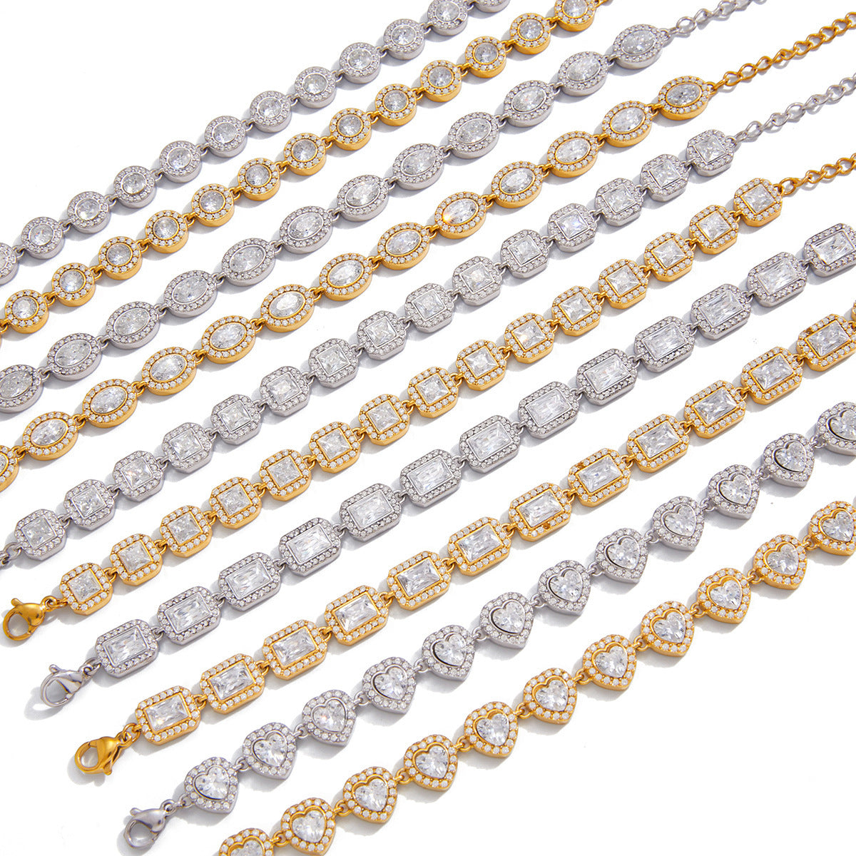 Titanium Steel Tennis Chain Bracelet – Stackable & Waterproof