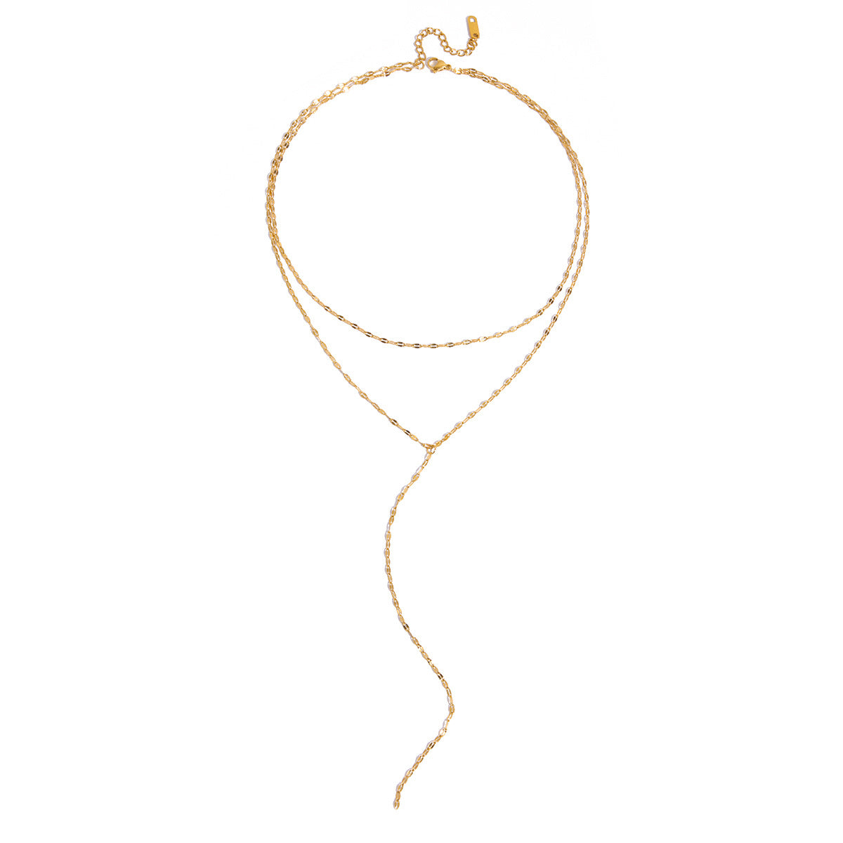 Titanium Steel Double-Layer Long Necklace – Effortless Layering
