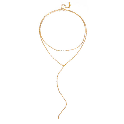 Titanium Steel Double-Layer Long Necklace – Effortless Layering