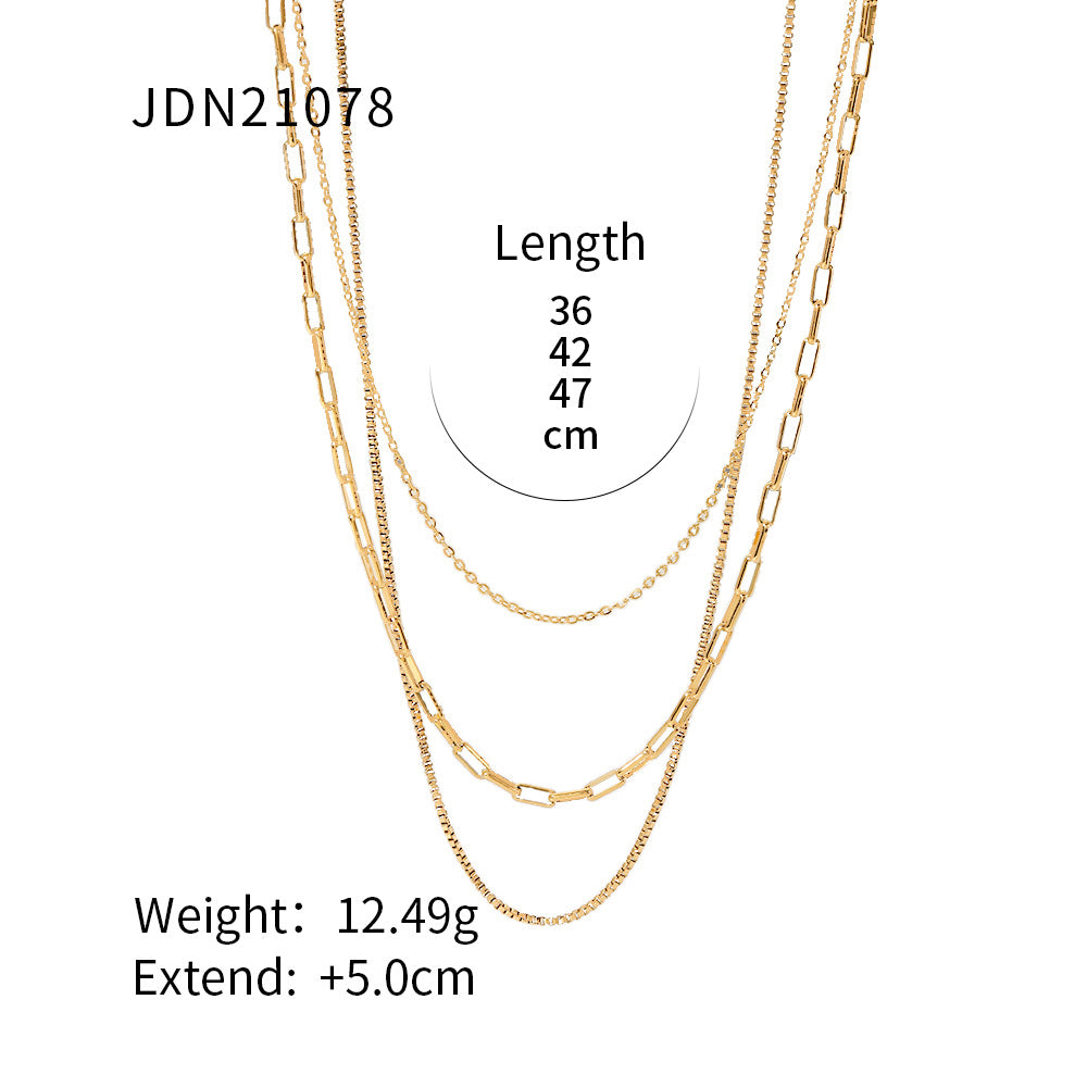 Titanium Steel Box Chain with Paperclip Detail – Tarnish-Free