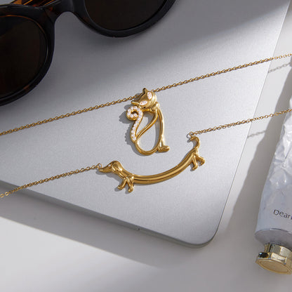 Tarnish-Free Titanium Steel Dog Pendant Chain – Lightweight & Chic