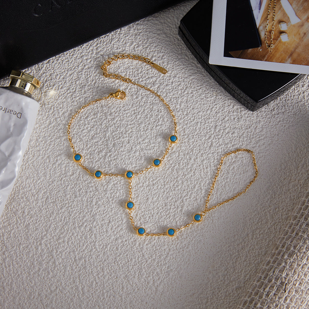 Blue Turquoise Titanium Steel Chain – Everyday Elegance