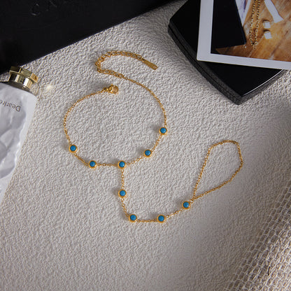 Blue Turquoise Titanium Steel Chain – Everyday Elegance