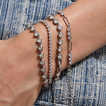 Titanium Steel Tennis Chain Bracelet – Stackable & Waterproof