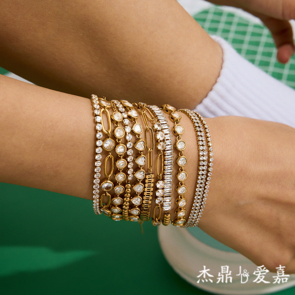 Titanium Steel Tennis Chain Bracelet – Stackable & Waterproof