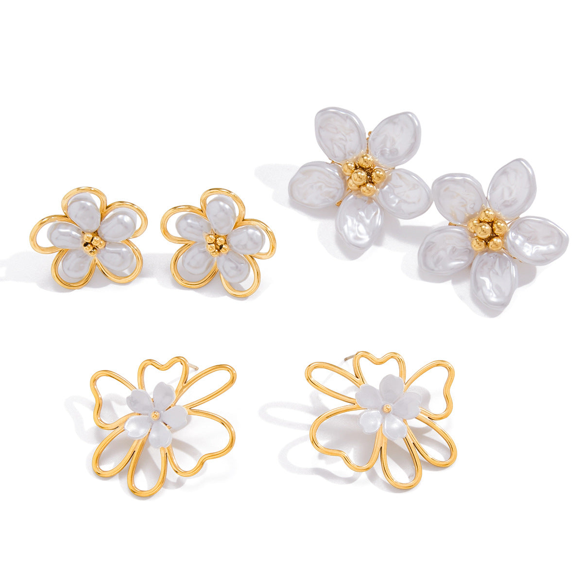 Tarnish-Free Titanium Steel Pearl Studs – Everyday Chic