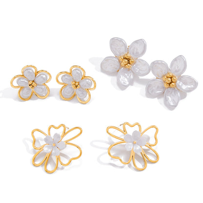 Tarnish-Free Titanium Steel Pearl Studs – Everyday Chic