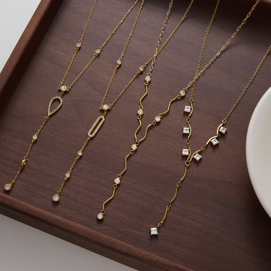 18K Gold Titanium Steel Necklace – Timeless Shine