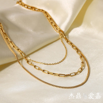 Titanium Steel Box Chain with Paperclip Detail – Tarnish-Free