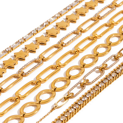 Titanium Steel Heart Zircon Bracelet – Subtle Luxury