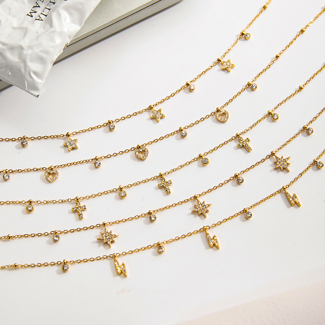 Tarnish-Free Titanium Steel Chain with Zircon – Everyday Elegance