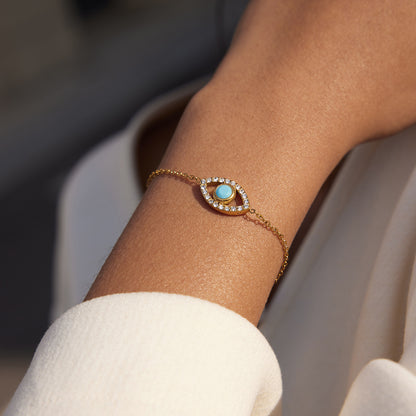 Evil Eye Stainless Steel Zircon Bracelet – Protective & Stylish