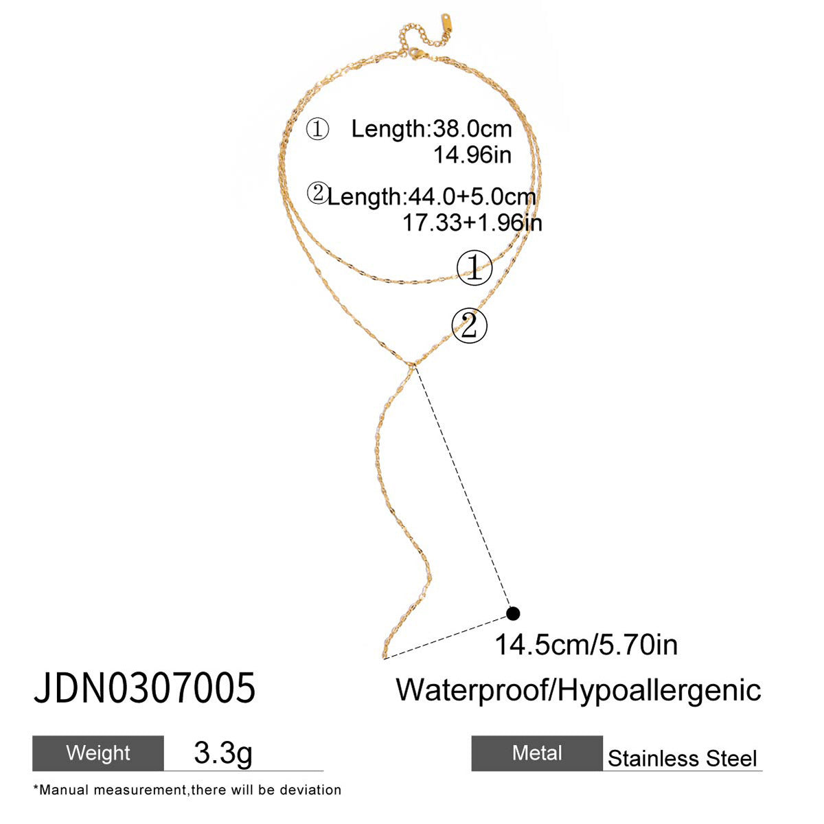 Titanium Steel Double-Layer Long Necklace – Effortless Layering