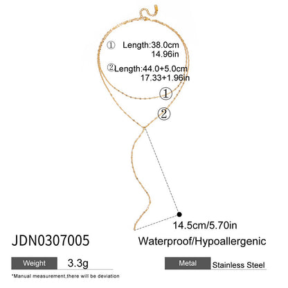 Titanium Steel Double-Layer Long Necklace – Effortless Layering
